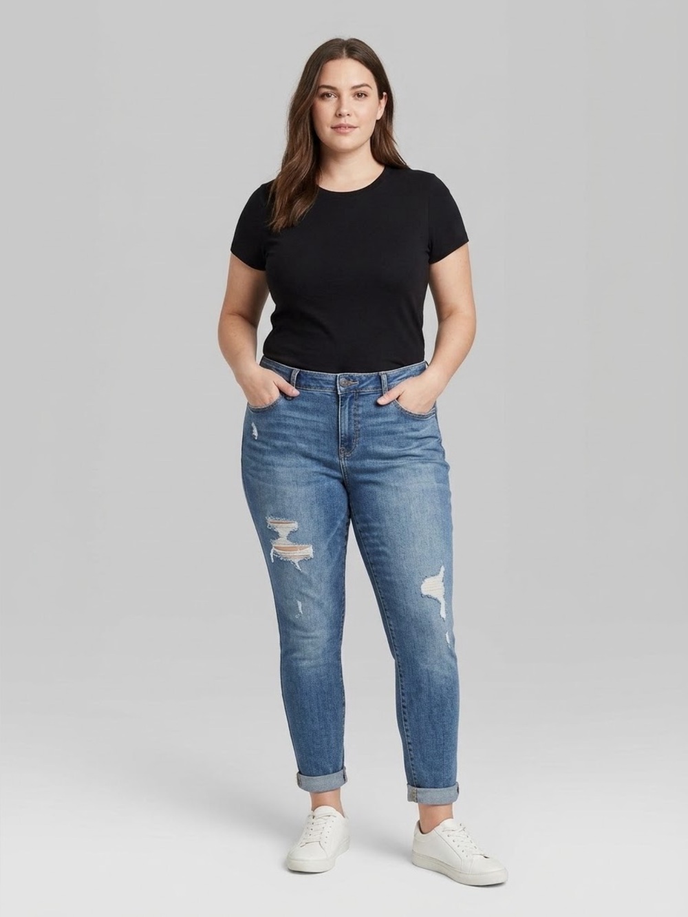 Universal Thread Women's Distressed Stretch Skinny Jeans - Blue Size 10